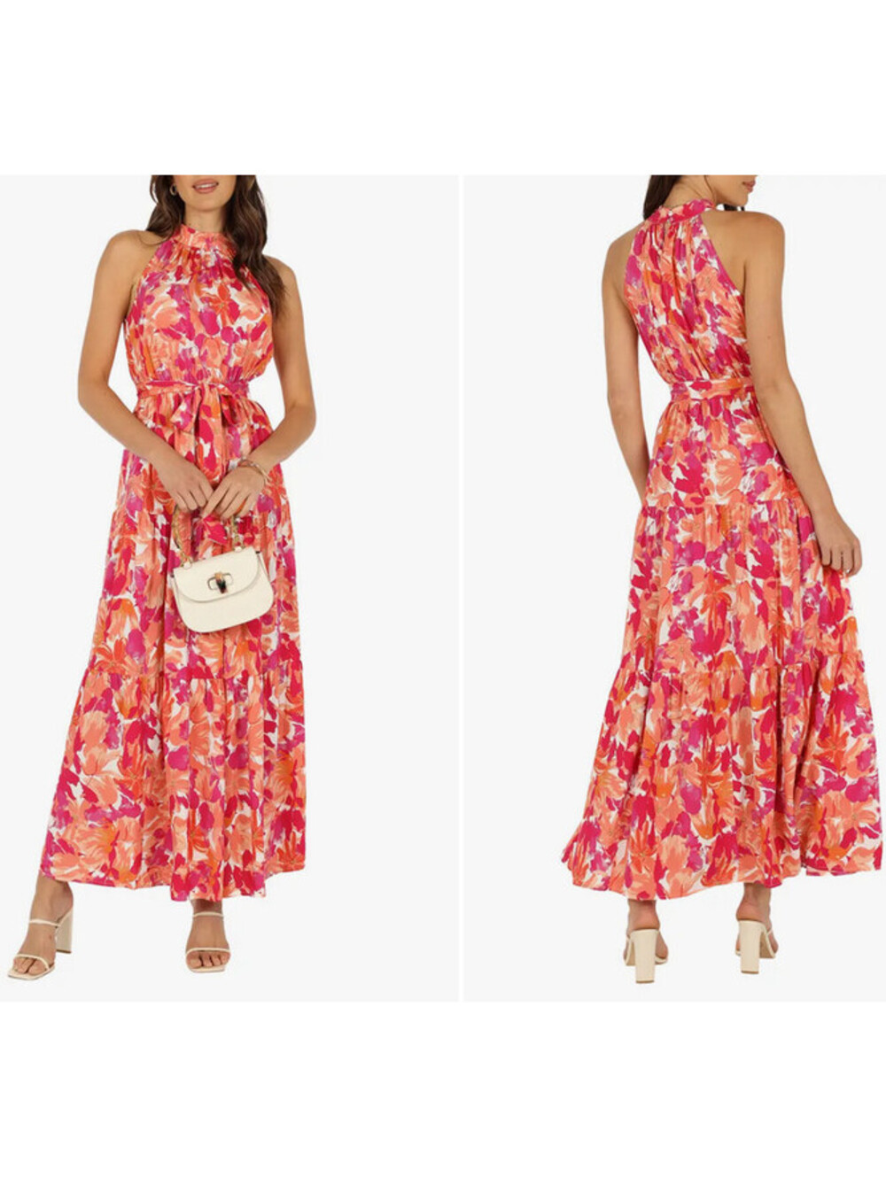 MISSING BELT Petal & Pup Caroline Floral Mock Neck Maxi Dress Size XL